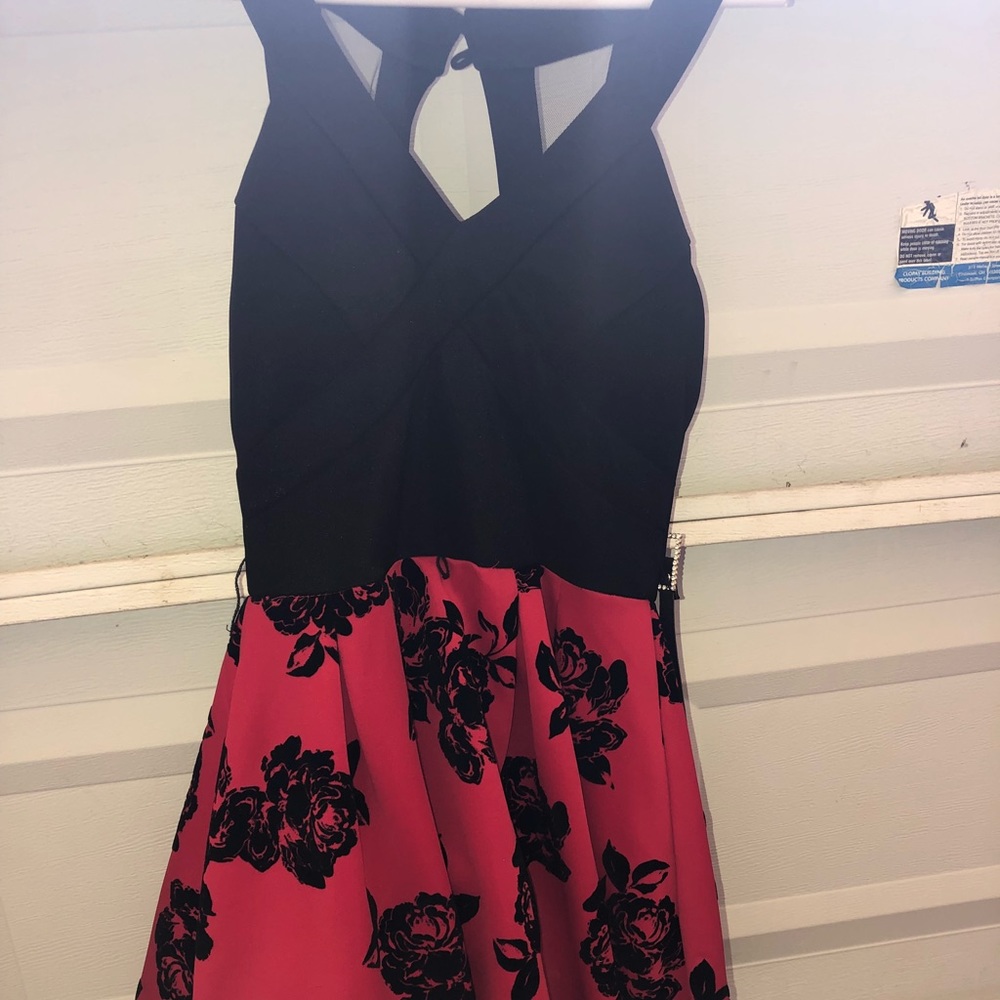 Red and black dress